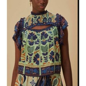 FARM Rio Garden Floral Bohemian Blouse